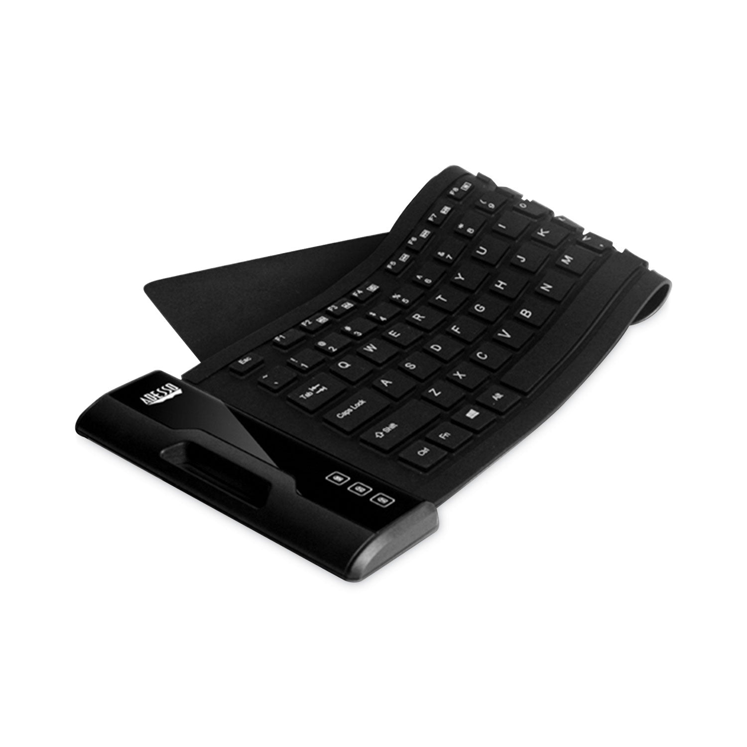 Adesso Slimtouch 232 Antimicrobial Waterproof Flexible Keyboard - 120 Keys, USB Wired, Spill-Resistant, Ergonomic Design for Office, Gaming & Home Use - Black