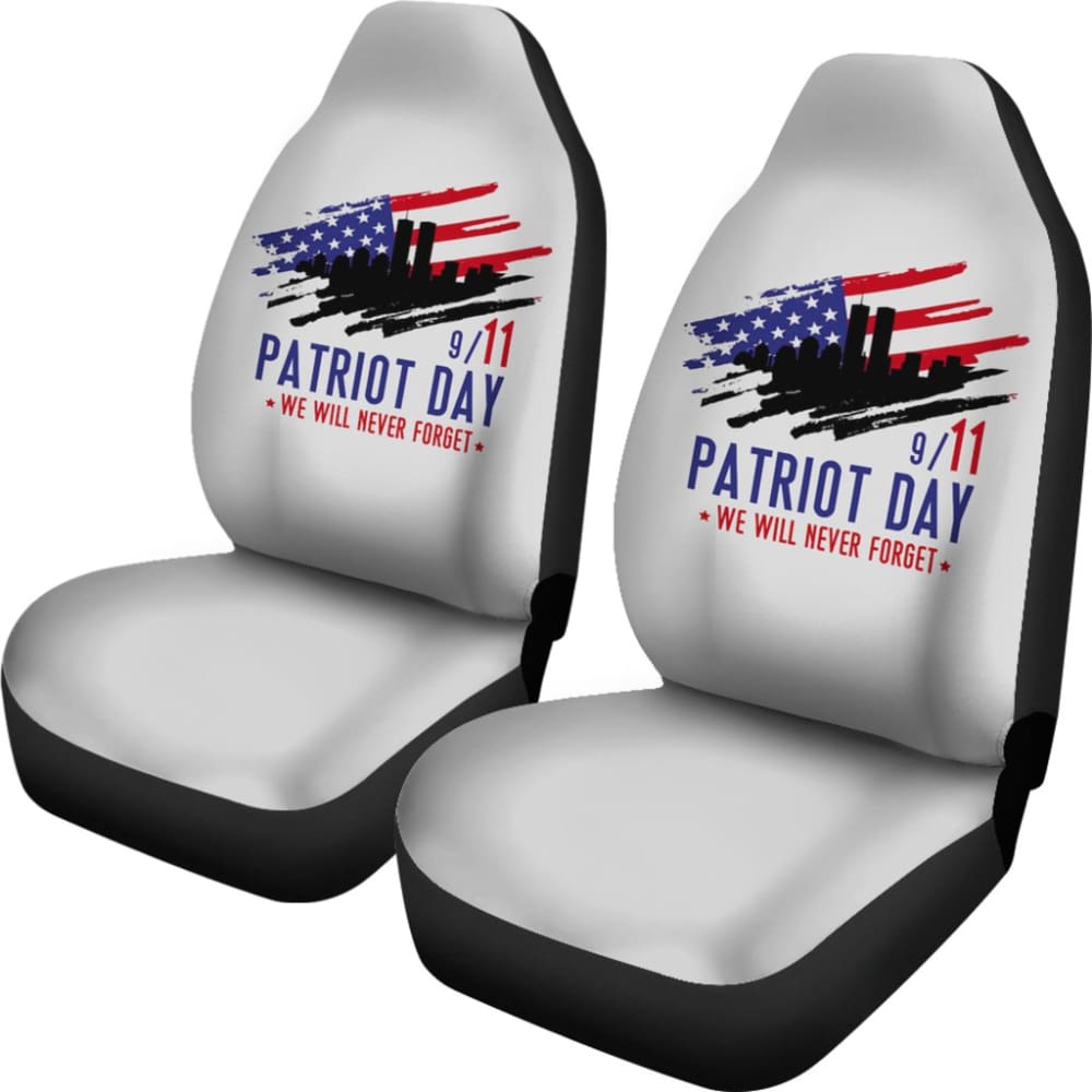 09.11 Patriot Day We Will Never Forget Car Seat Covers - American Flag Tribute Auto Accessories for Trucks & SUVs - Perfect for Memorial Day, Veterans Day & Patriotic Events
