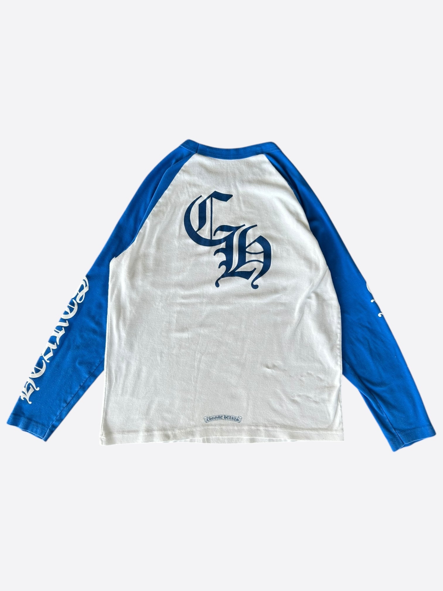 Chrome Hearts Blue & White CH Logo Long Sleeve T-Shirt for Men - Stylish Casual Streetwear for Everyday Wear & Outfits