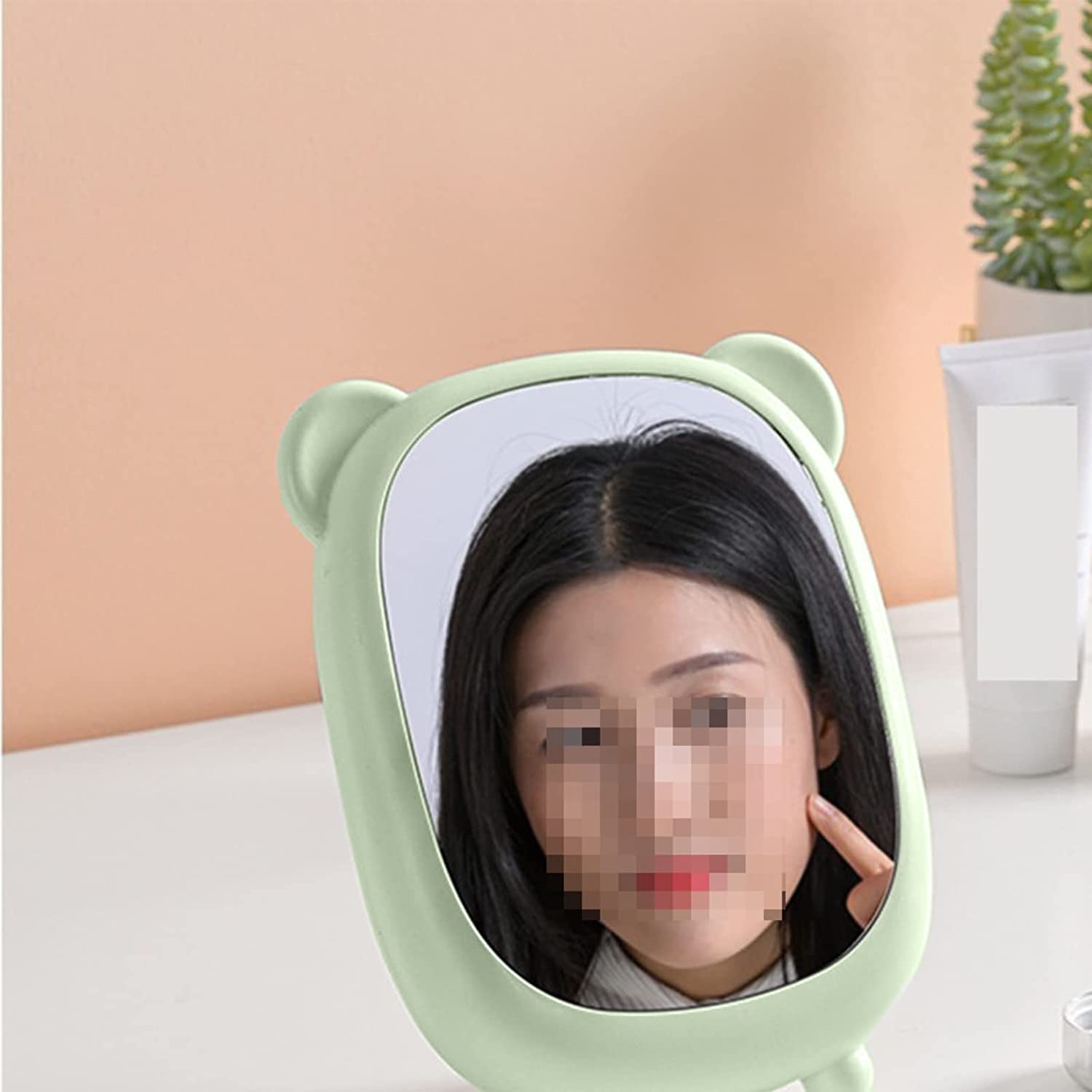 WE-CEF Makeup Vanity Mirror with Stand - Portable Folding Travel & Bathroom Mirror for Makeup, Shaving & Grooming - Perfect for Home, Travel & Salon Use
