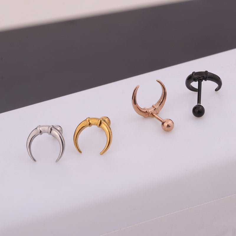 20G Skeleton Barbell Stud Earrings - Helix & Daith Piercing Jewelry for Men & Women | Gothic Punk Style Body Jewelry for Cartilage, Tragus, or Conch Piercings | Perfect for Everyday Wear & Alternative Fashion