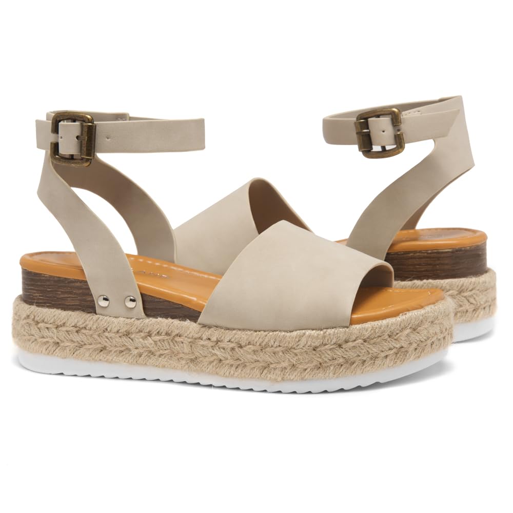 Legossa Women's Platform Sandals with Ankle Strap - Comfortable Open Toe Espadrille Wedge Sandals for Summer | Casual Flatform Shoes in Black, White & Tan | Perfect for Beach, Vacation & Everyday Wear
