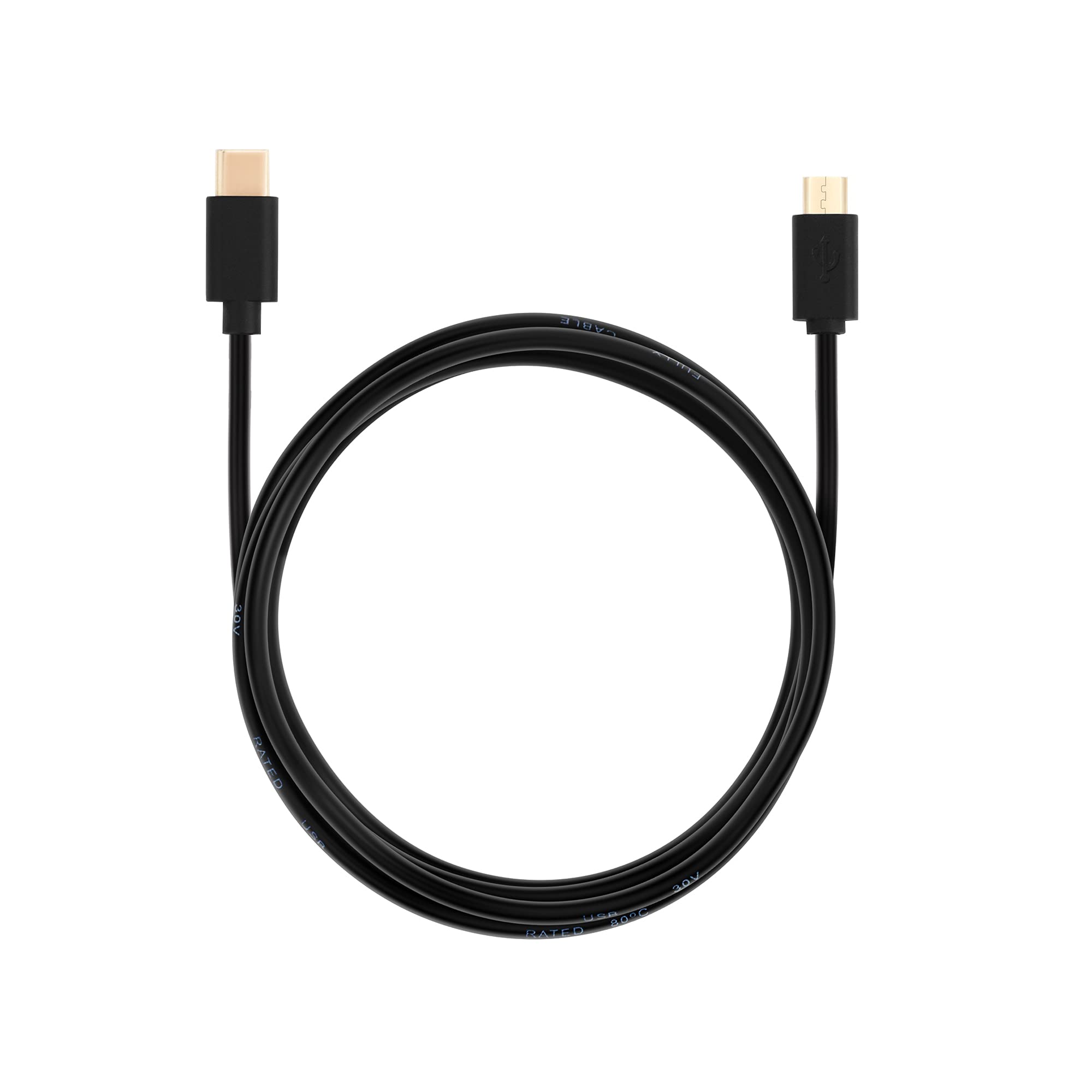 1m USB C to Micro USB Cable 2.0 Fast Charging & Data Sync Cord with Gold-Plated Connectors - Perfect for Smartphones, Tablets, Power Banks & Portable Devices (Black)