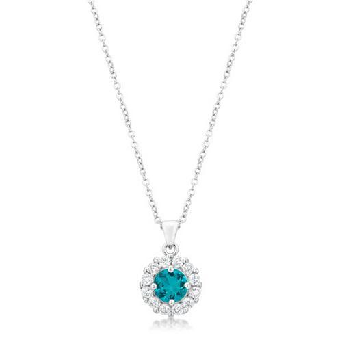 Bella Aqua Bridal Pendant Necklace - Elegant Wedding Jewelry for Brides, Engagement & Special Occasions