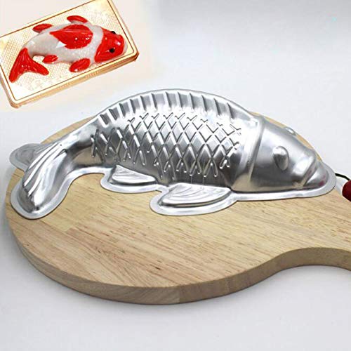 3D Koi Fish Cake Mold - 7 Inch Aluminum Alloy Baking Pan for Fish-Shaped Cakes | Perfect for Birthday Parties, Japanese Themed Desserts & Creative Baking