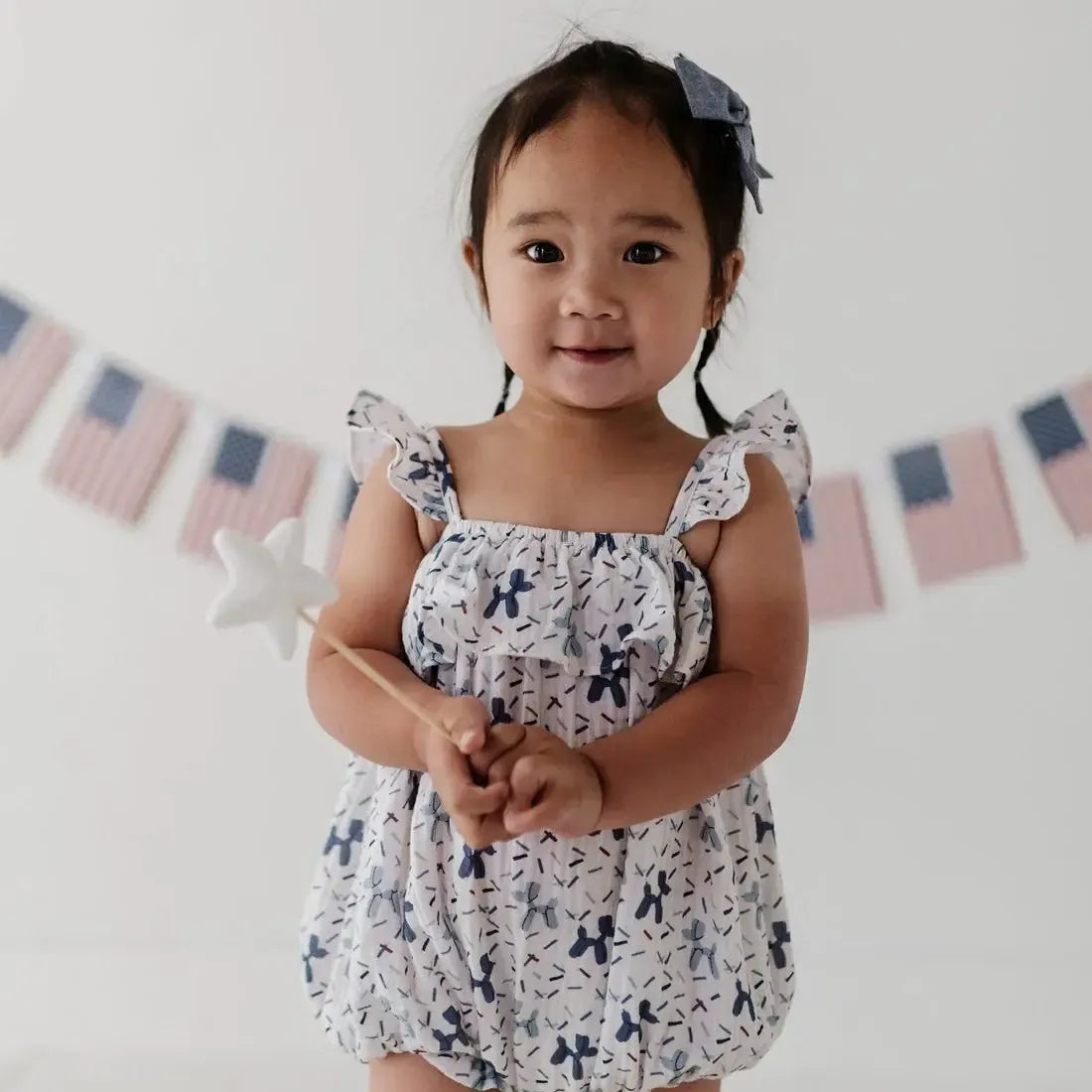 Babysprouts Baby Bubble Romper - Soft Gauze Cotton Jumpsuit for Boys & Girls | Cute Balloon Dog Print | Perfect for Playdates, Photoshoots & Everyday Wear