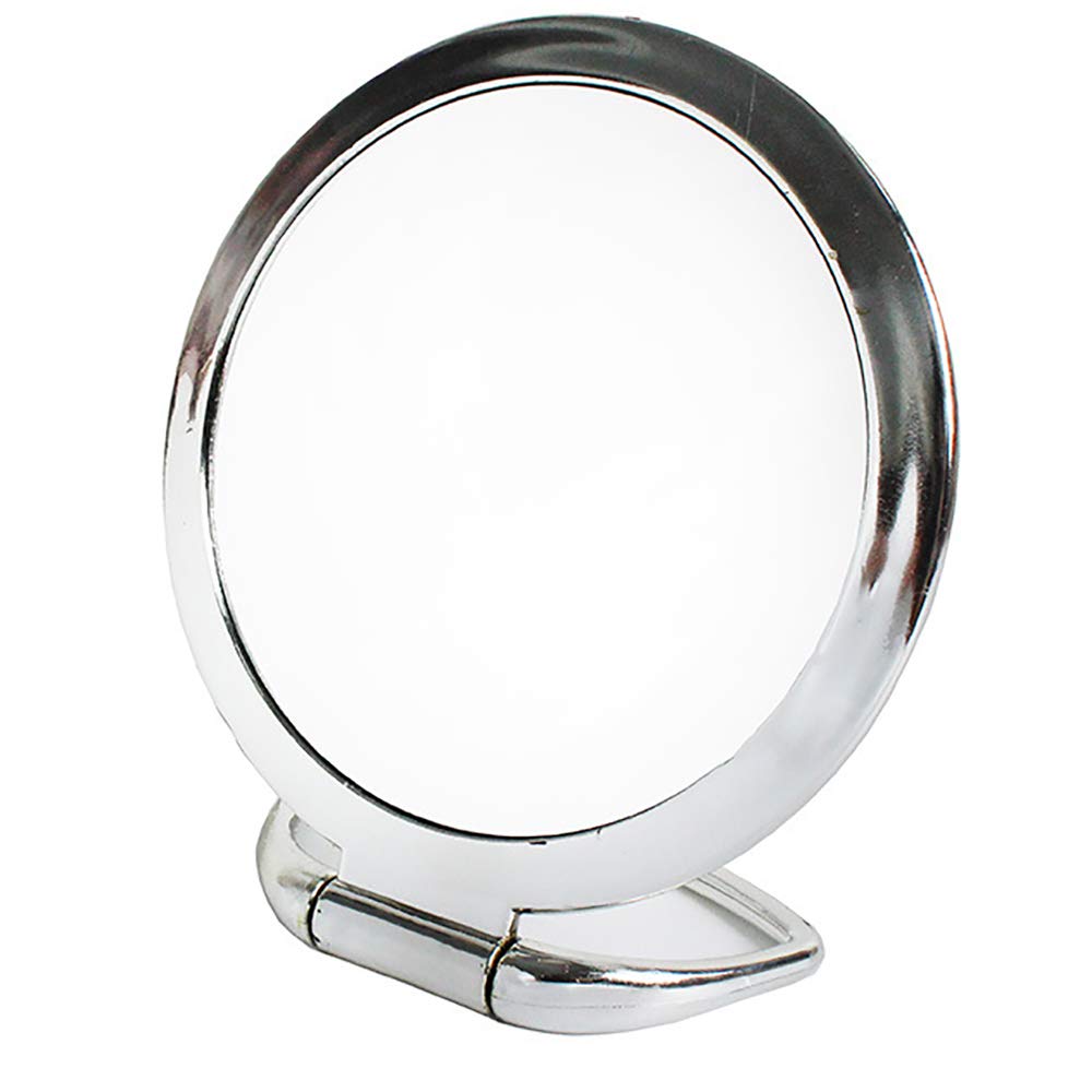 Double Sided Makeup Mirror with Magnifying - Handheld Vanity Mirror for Precise Makeup Application, Silver - Perfect for Home, Travel & Professional Makeup Artists