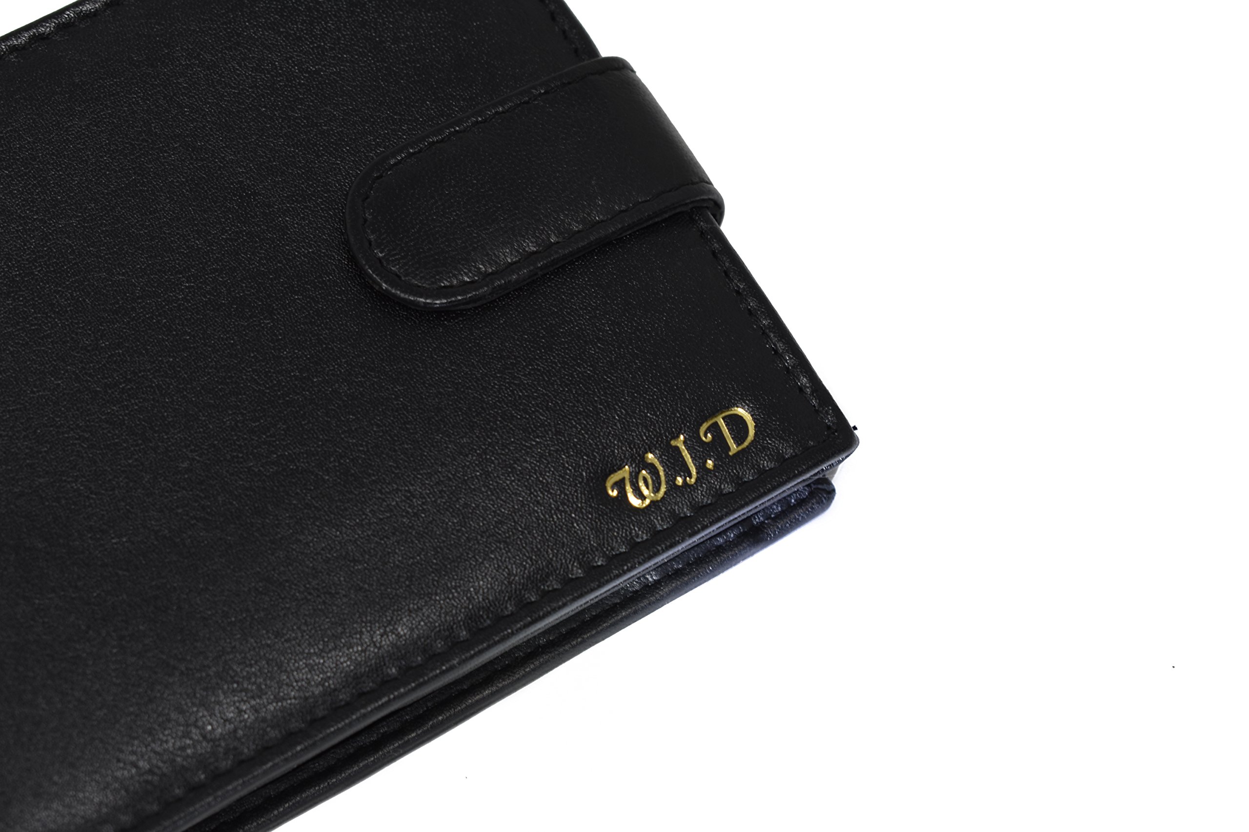Personalized Black Engraved Genuine Soft Leather Wallet with Coin Pocket - Perfect Gift for Men & Women, Ideal for Everyday Use, Travel, and Business