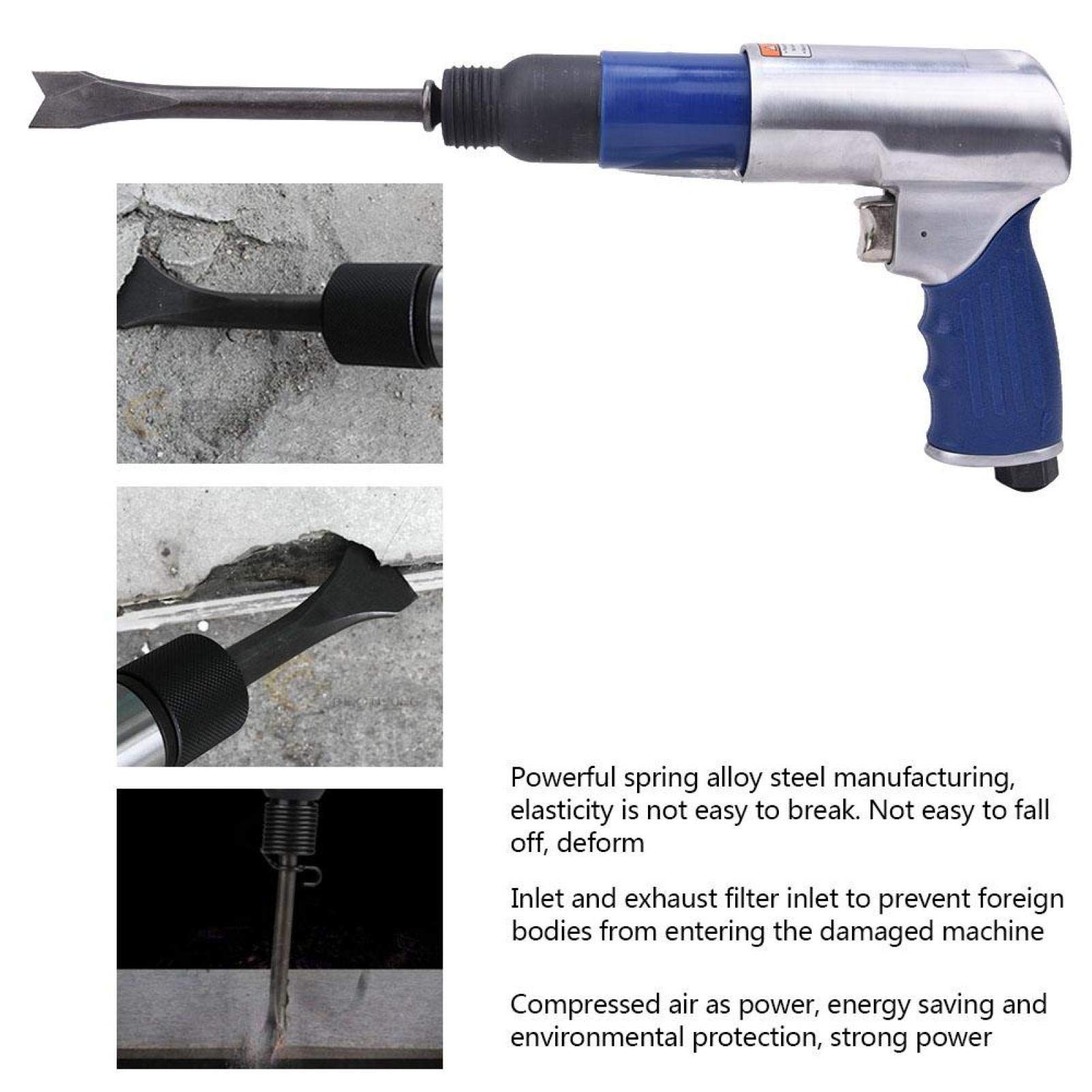 EVTSCAN Professional Air Hammer - Industrial Round Shovel Hand Tool with Alloy Steel Spring (250mm) for Metalworking, Automotive Repair & Construction Projects
