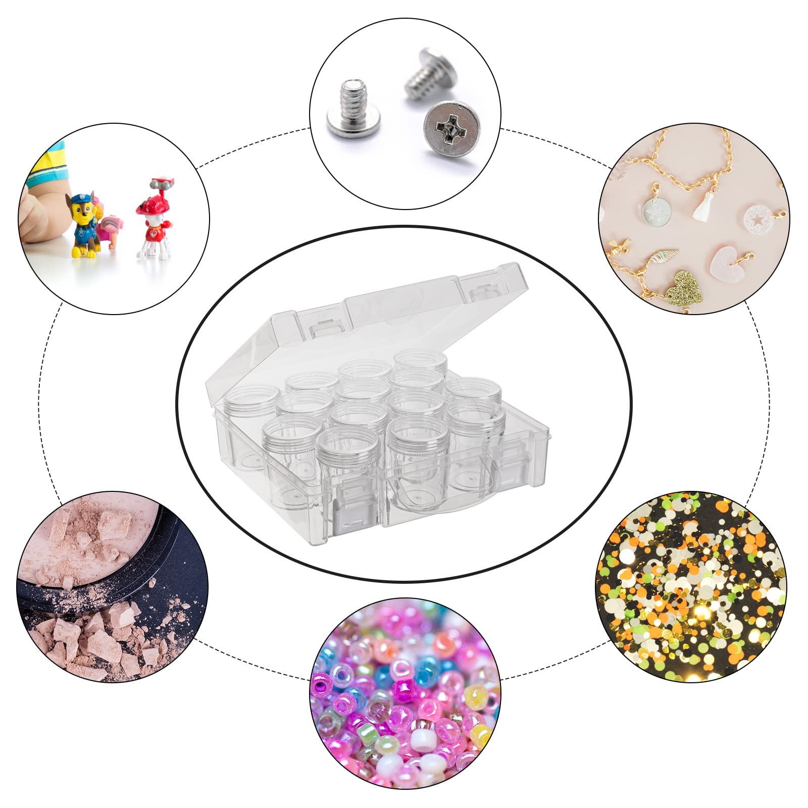 Diamond Painting Bead Organizer Box - 14 Slot Clear Storage Container with Lid for Embroidery Beads & Craft Accessories | Perfect for DIY Art Projects, Jewelry Making & Home Organization (1 Pack)