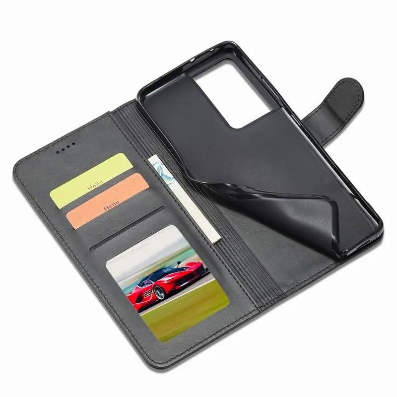 Samsung Galaxy S24 Genuine Leather Wallet Case - Slim Protective Cover with Card Slots for Daily Use & Travel
