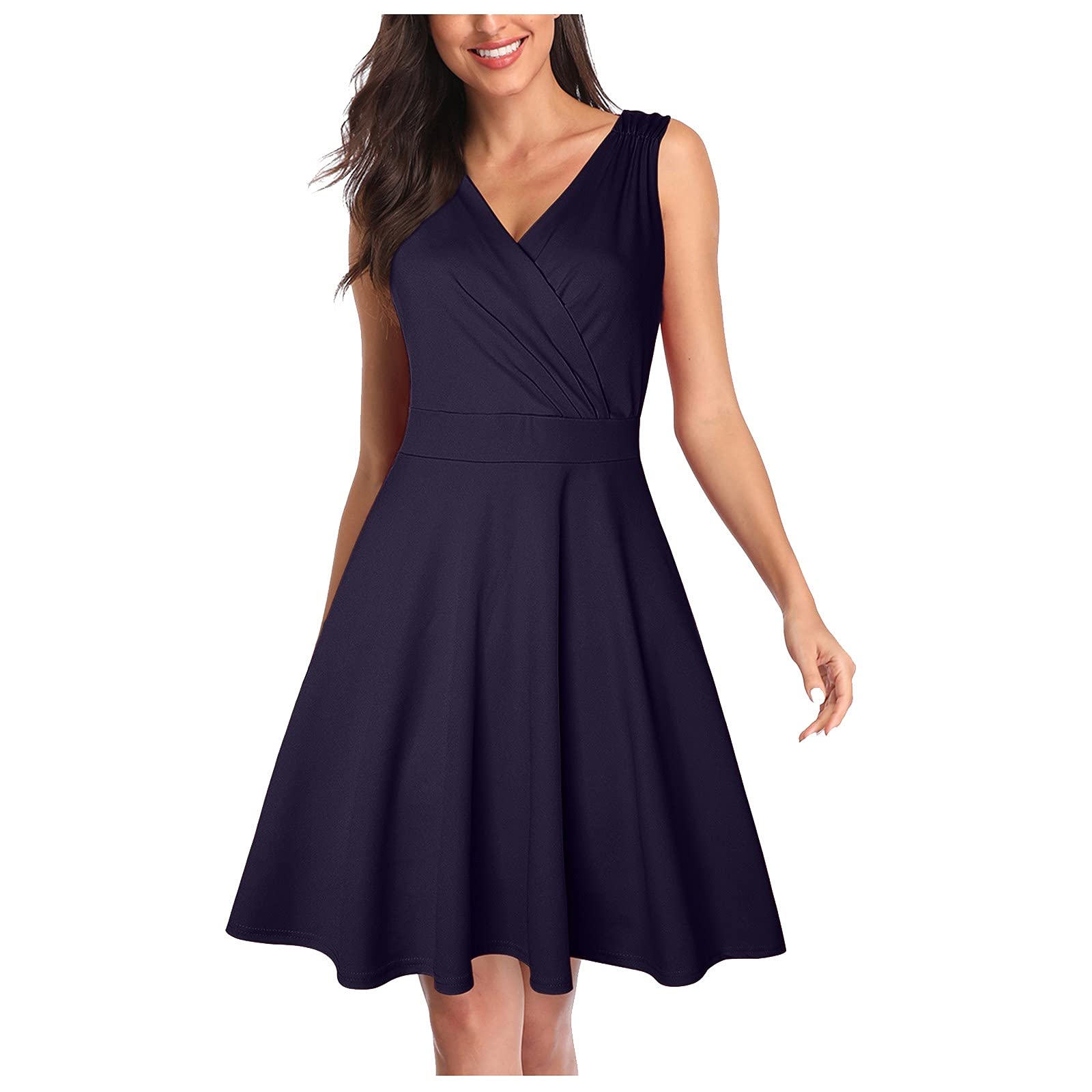 Vintage Sleeveless A-Line Summer Dresses for Women - Elegant Cocktail Party & Wedding Guest Dress | Perfect for Garden Parties, Beach Vacations & Date Nights