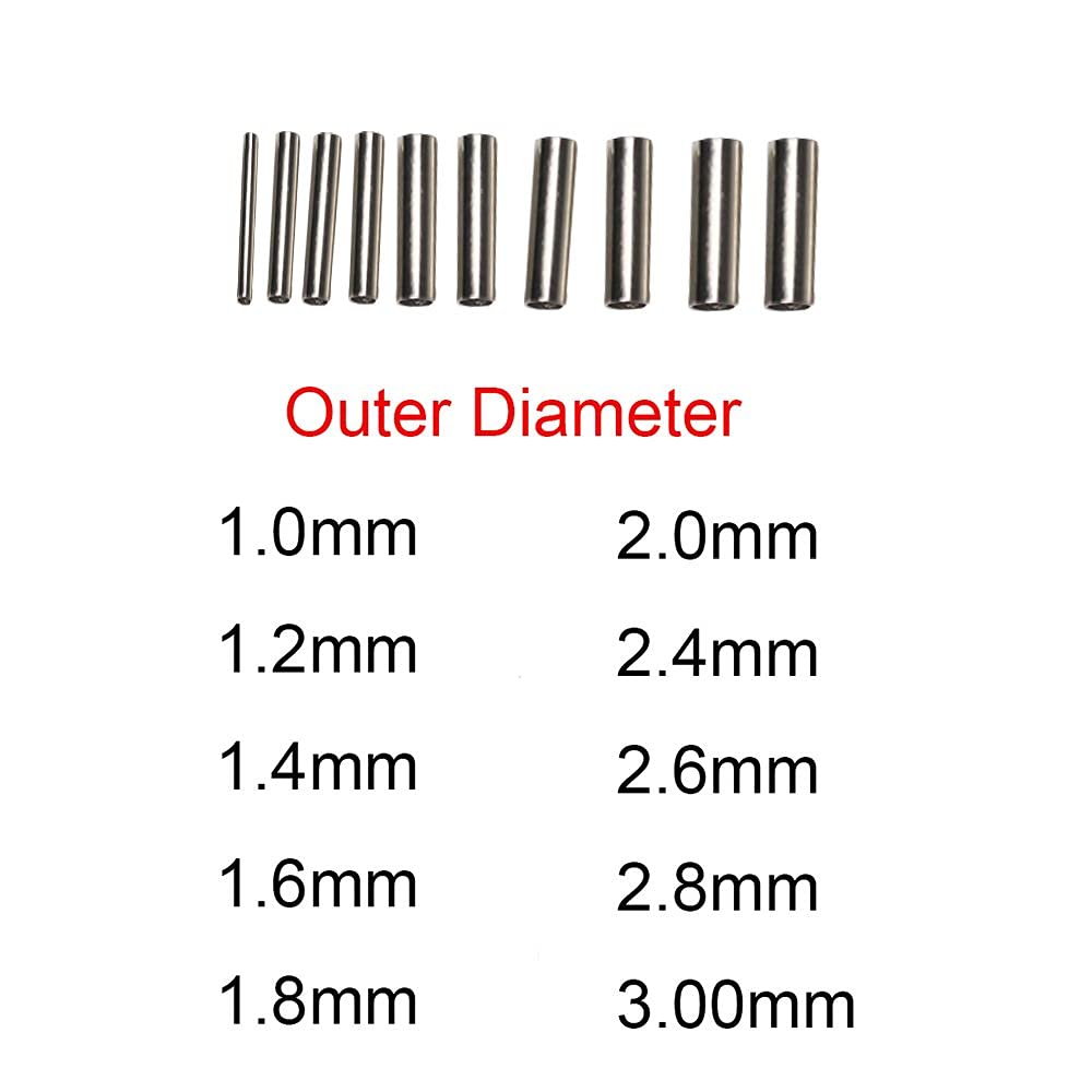 100 Pcs Stainless Steel Fishing Wire Pipes - Durable Alloy Crimp Sleeves & Line Connectors for Saltwater & Freshwater Fishing Leaders | Perfect for DIY Tackle Repair & Rigging