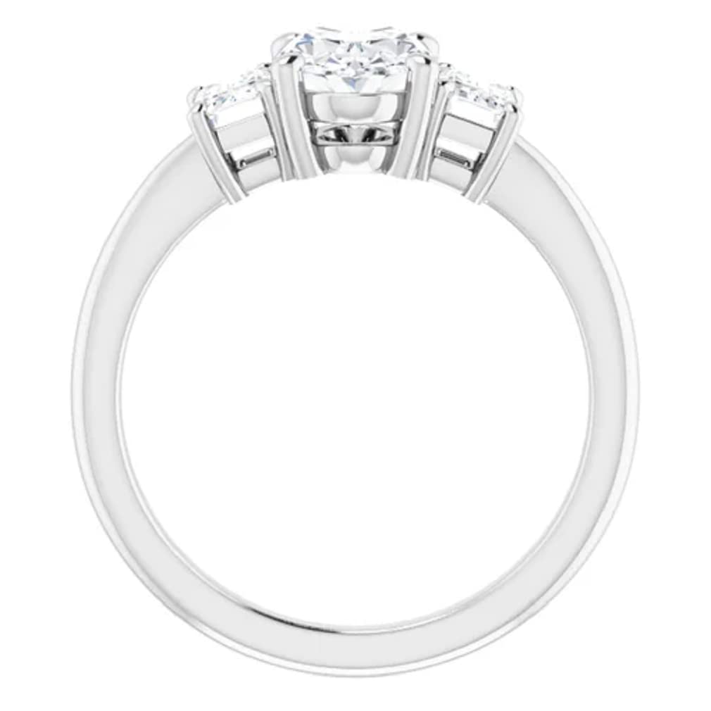 10K Solid White Gold Handmade Oval Cut 1 CT Moissanite Engagement Ring for Women - Solitaire Wedding & Bridal Ring, Perfect for Proposals, Anniversaries & Special Occasions