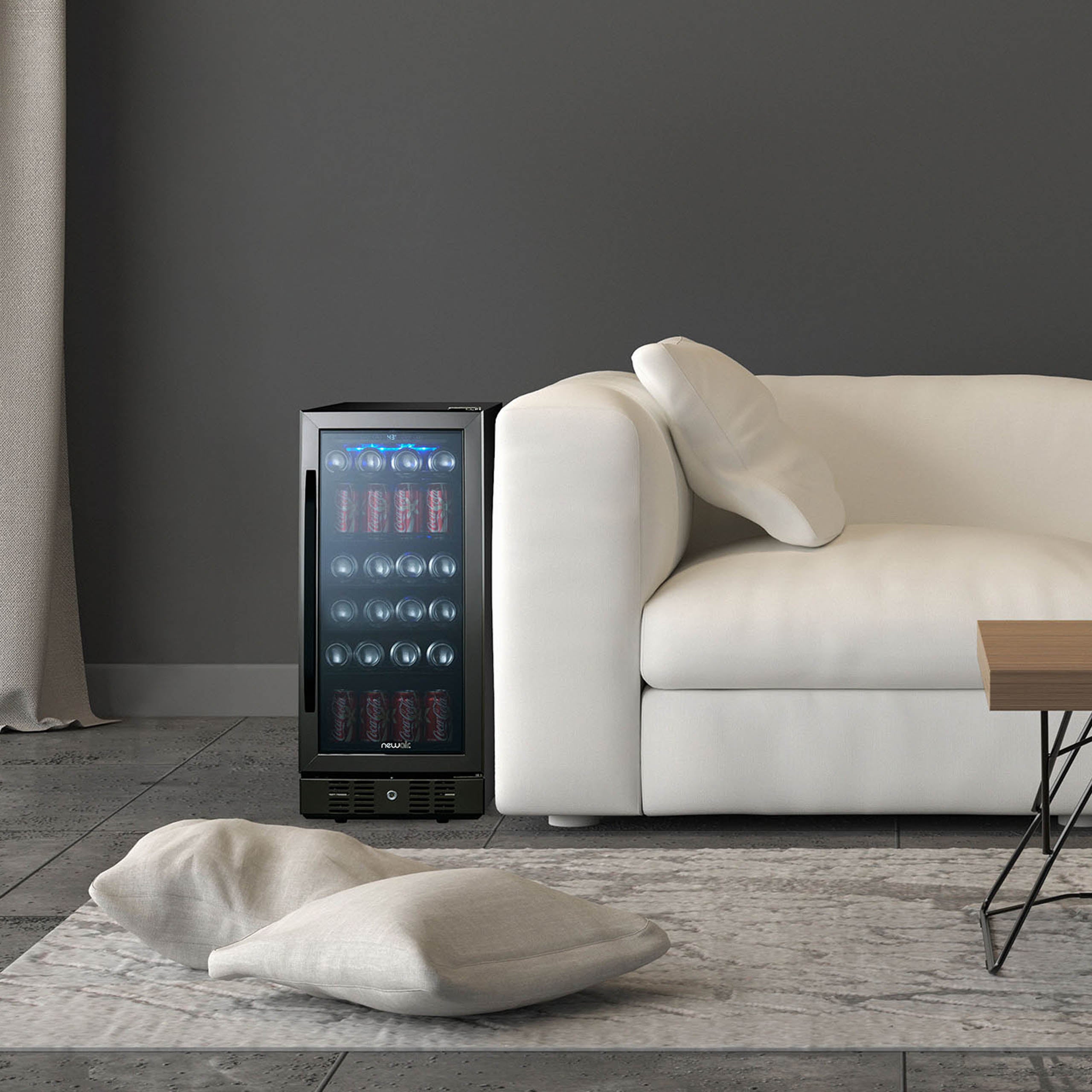 Newair® 96 Can Built-In Black Beverage Refrigerator - Perfect for Home Bars, Offices, and Entertaining Spaces