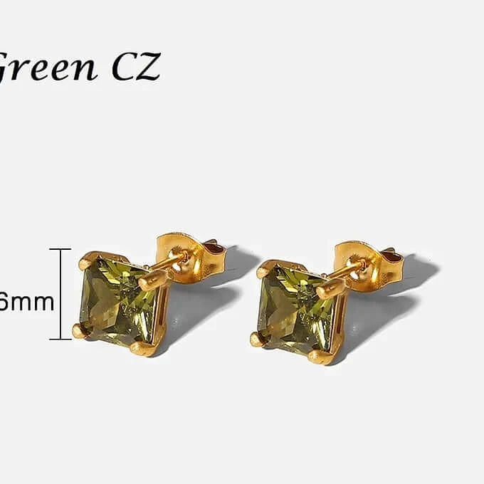 18K Gold Plated Cubic Zirconia Stud Earrings - Elegant Tiny CZ Earrings for Women | Perfect for Everyday Wear, Parties & Gifting (JDE758)