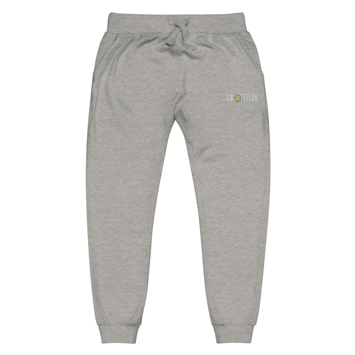 Gratitude Embroidered Unisex Fleece Sweatpants - Cozy Lounge Pants for Men & Women - Perfect for Yoga, Home Relaxation and Casual Wear