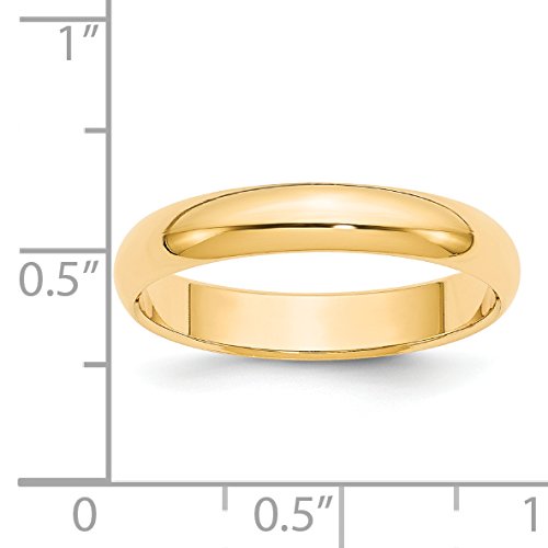 10K Solid Yellow Gold 4mm Half-Round Wedding Band Ring for Men & Women - Perfect for Engagements, Anniversaries, and Everyday Wear