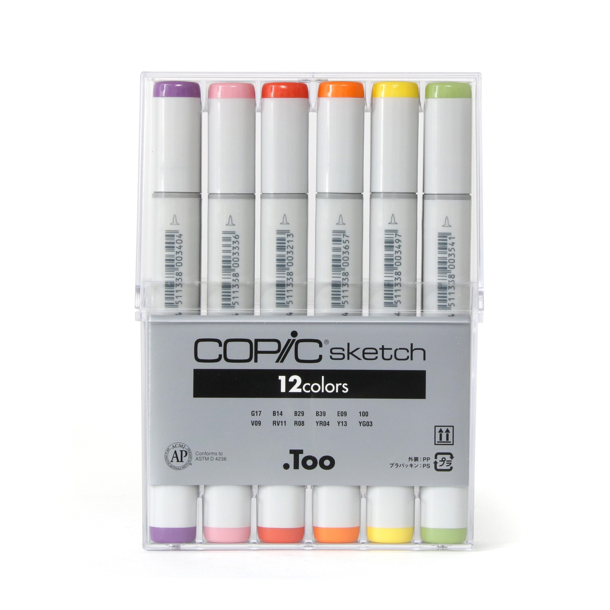 12 Pack Copic Sketch Markers - Professional Alcohol-Based Art Markers for Drawing, Sketching & Coloring | Perfect for Artists, Illustrators & Adult Coloring Books