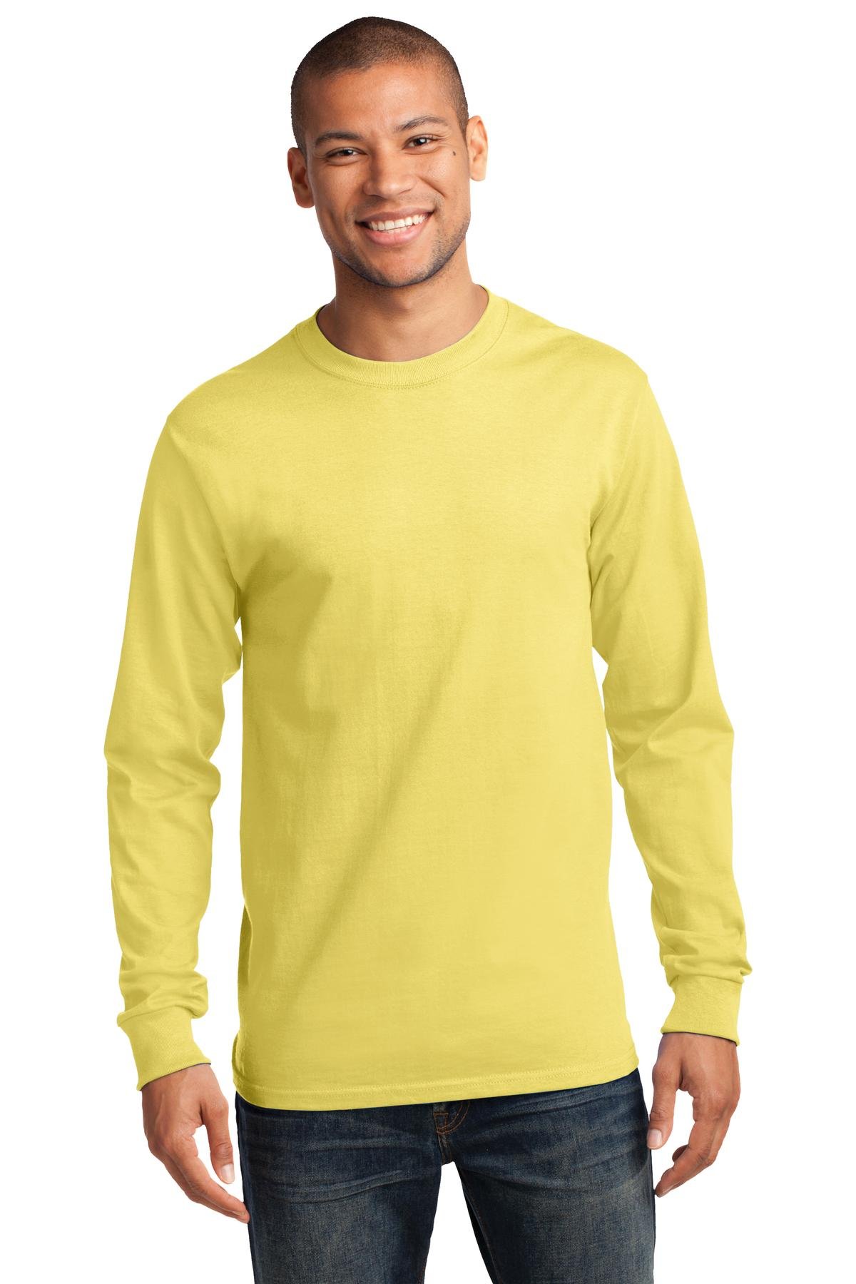 Port & Company Men's Big and Tall Heavyweight Cotton T-Shirt - Yellow - XXXX-Large Tall - Comfortable Work & Casual Wear for Everyday Use