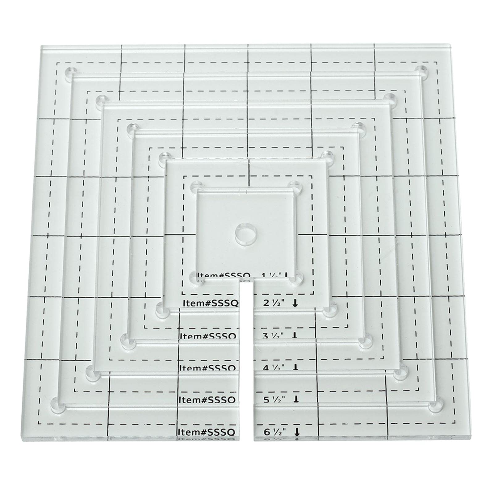 Harilla 6Pcs Square Quilting Ruler Set - Multifunctional Clear Acrylic Patchwork Template for Sewing, DIY Crafts & Quilting Projects | Perfect for Fabric Cutting, Measuring & Drawing Designs