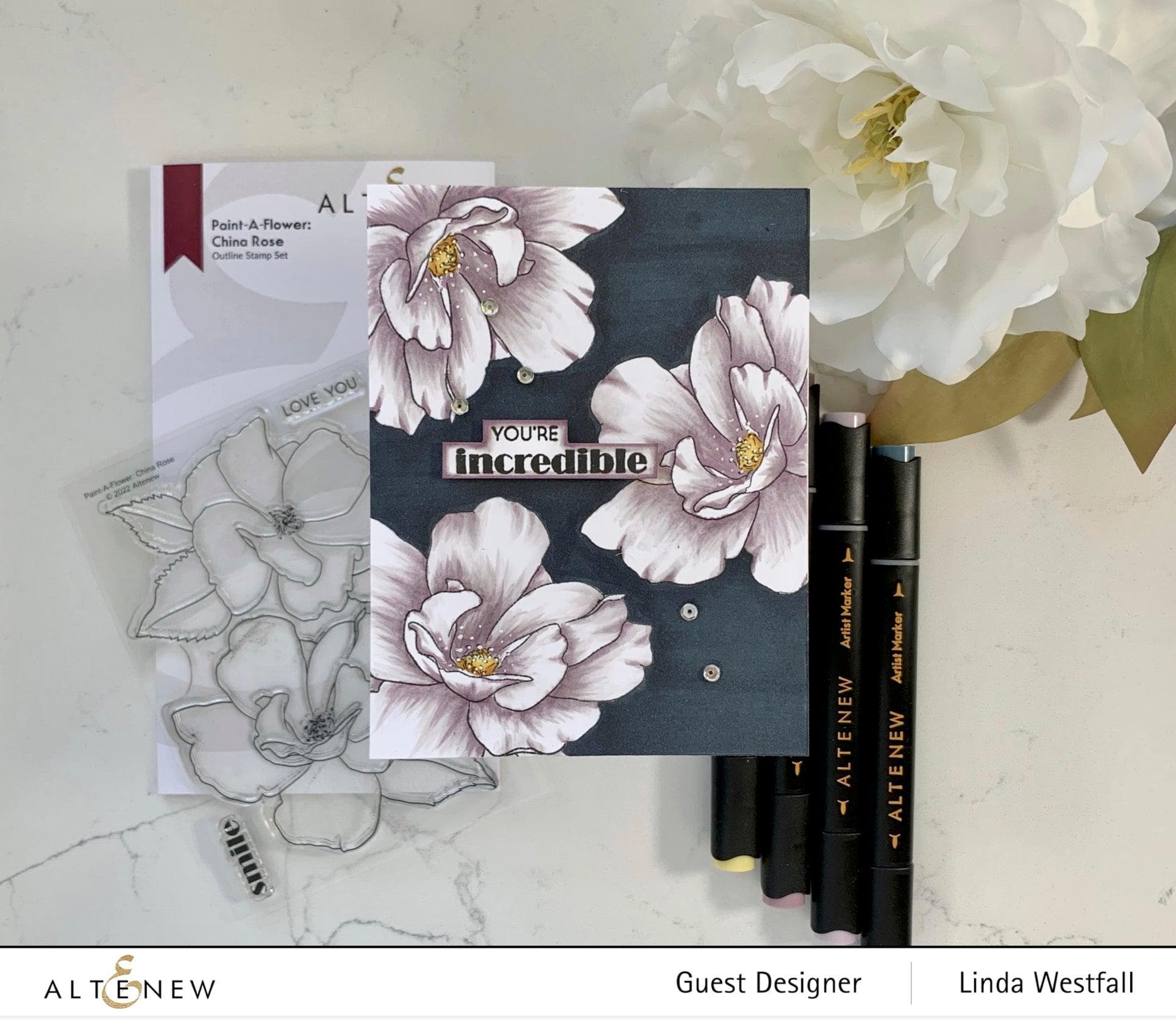 China Rose Outline Stamp Set for DIY Painting - Floral Art Stamps for Scrapbooking, Card Making & Home Decor