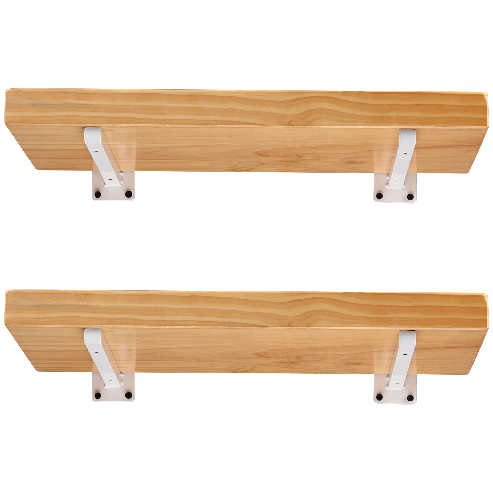 12 Inch Heavy Duty White Shelf Brackets - Set of 4, Wall Mounted Metal Shelving Brackets for Floating Shelves, Decorative Industrial Iron Brackets - Perfect for Home Office, Garage Storage & Kitchen Organization
