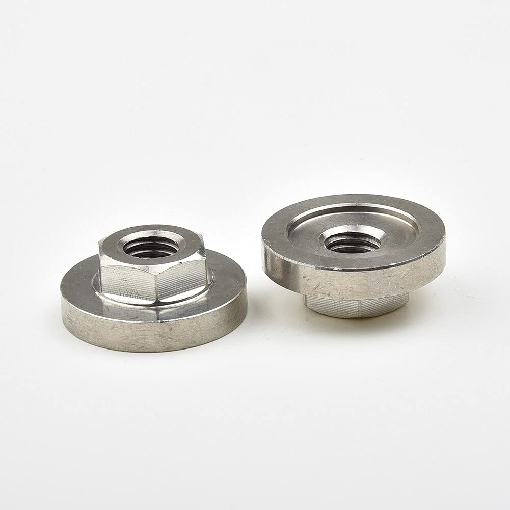 2 Pcs Hex Flange Nut Lock Nut Kit - M.C Replacement Parts for Angle Grinder - Durable Steel Pressure Plate - Power Tool Accessories for DIY & Professional Use