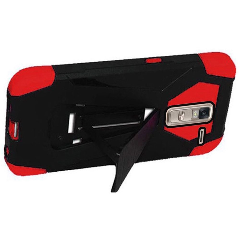 LG Class F620 Zero Wireless T-Stand Cover Case - Shockproof Protective Phone Case with Retail Packaging (Black/Red) - Perfect for Daily Use, Travel & Outdoor Activities