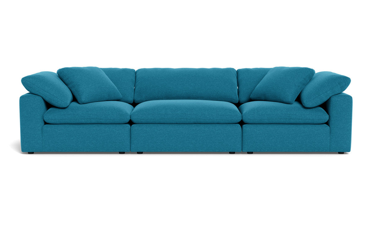 Fluffy 3-Piece Sofa Set - Ultra Soft Plush Fabric Sectional Couch for Living Room, Lounge & Family Room Comfort