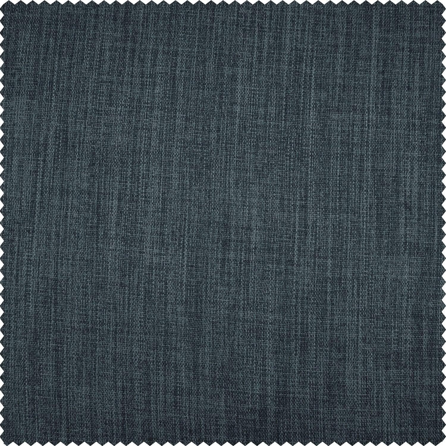 Custom Blue Textured Faux Linen Curtains for Living Room & Bedroom - Elegant Window Treatments for Home Decor