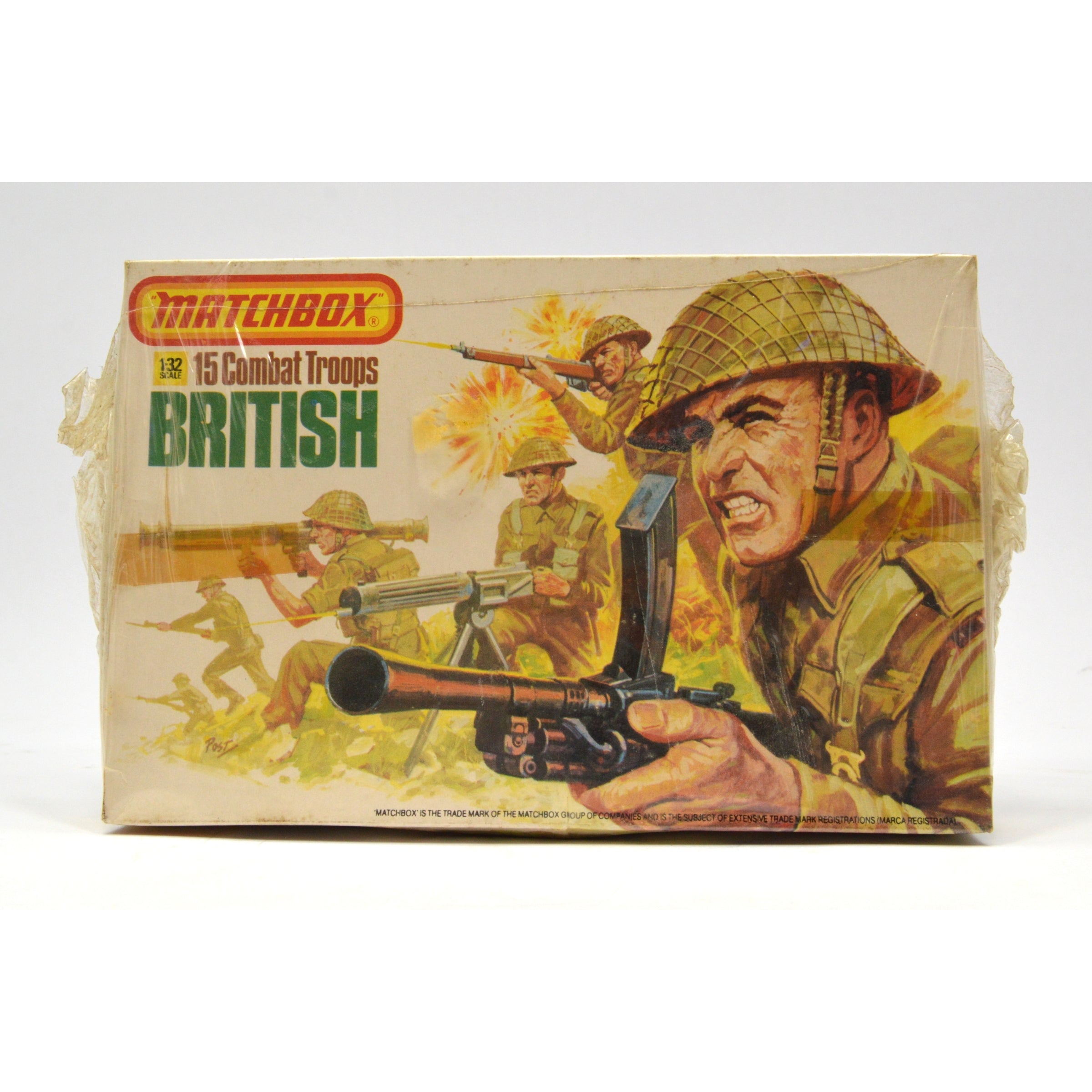Vintage MATCHBOX 1:32 Scale British Combat Troops Toy Soldiers Set - 15 Pieces #P6002 (Sealed, 1983 Edition) | Collectible Military Miniatures for Display & Wargaming Scenarios