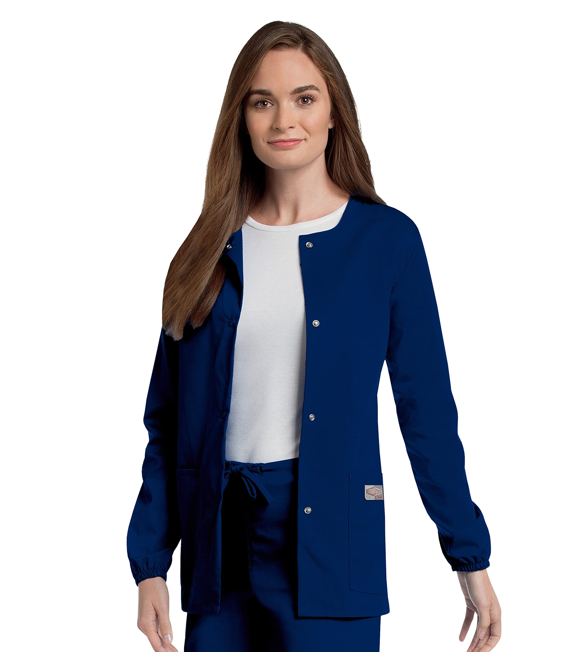 Landau Scrub Zone Relaxed Fit 2-Pocket Snap-Front Scrub Jacket for Women 75221 | Comfortable Medical Uniform for Nurses & Healthcare Professionals | Perfect for Hospitals, Clinics & Long Shifts
