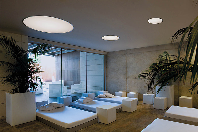 Large Modern Built-in Ceiling Light Fixture - Energy Efficient LED Flush Mount for Living Room, Bedroom & Kitchen Lighting