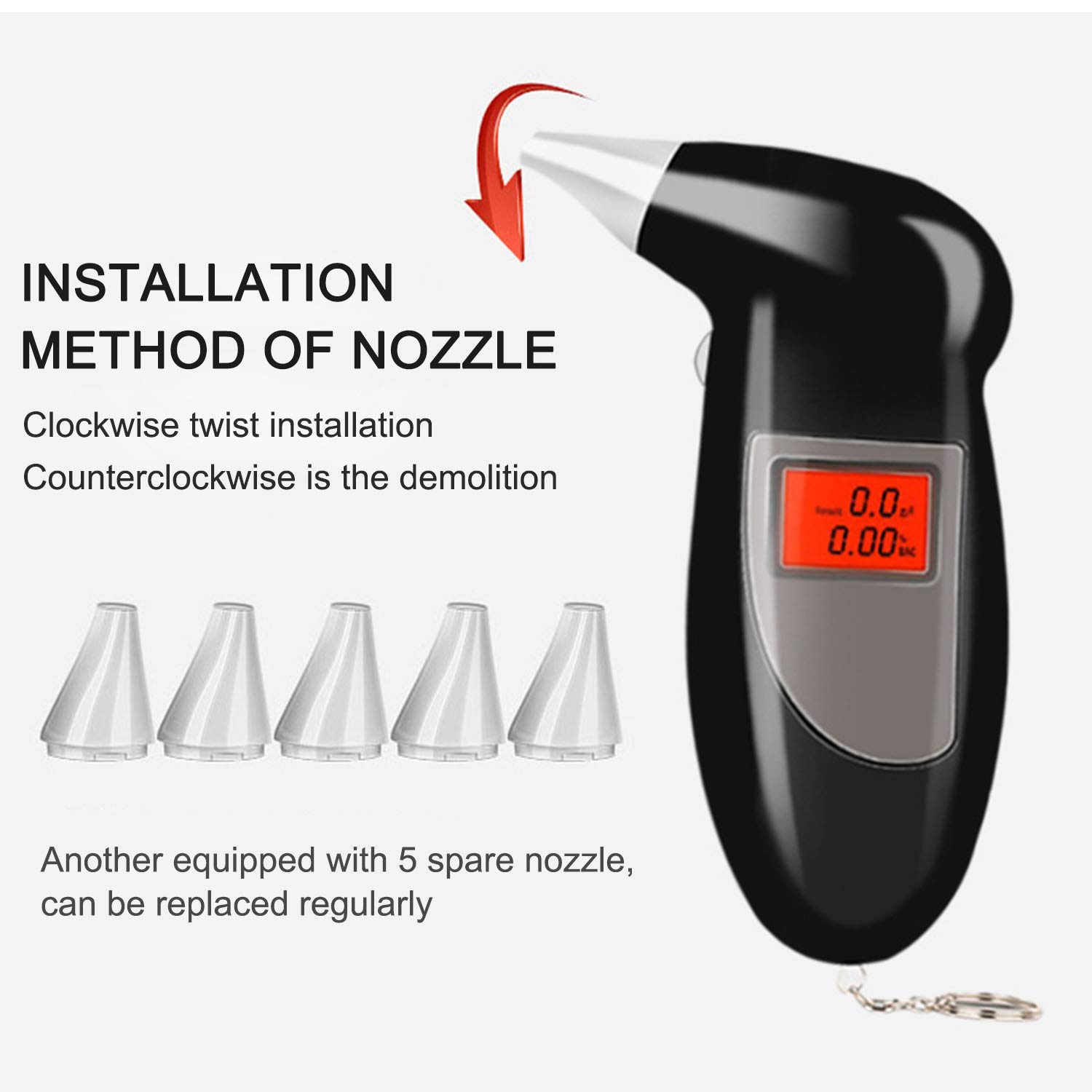 Professional Portable Breathalyzer - Accurate Personal & Car Alcohol Tester for Safety, Workplace, and Law Enforcement Use
