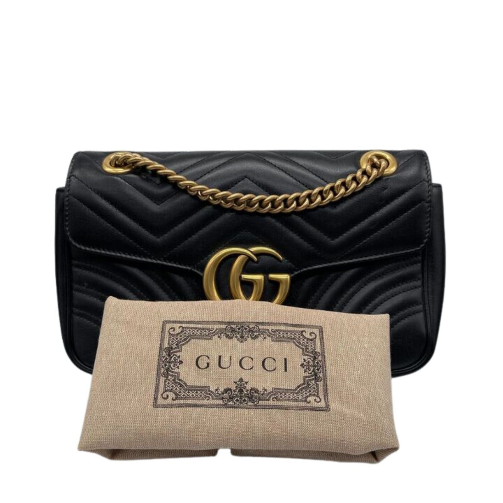 Gucci GG Marmont Small Flap Bag - Black Leather Crossbody Purse for Women | Perfect for Date Night, Work & Travel