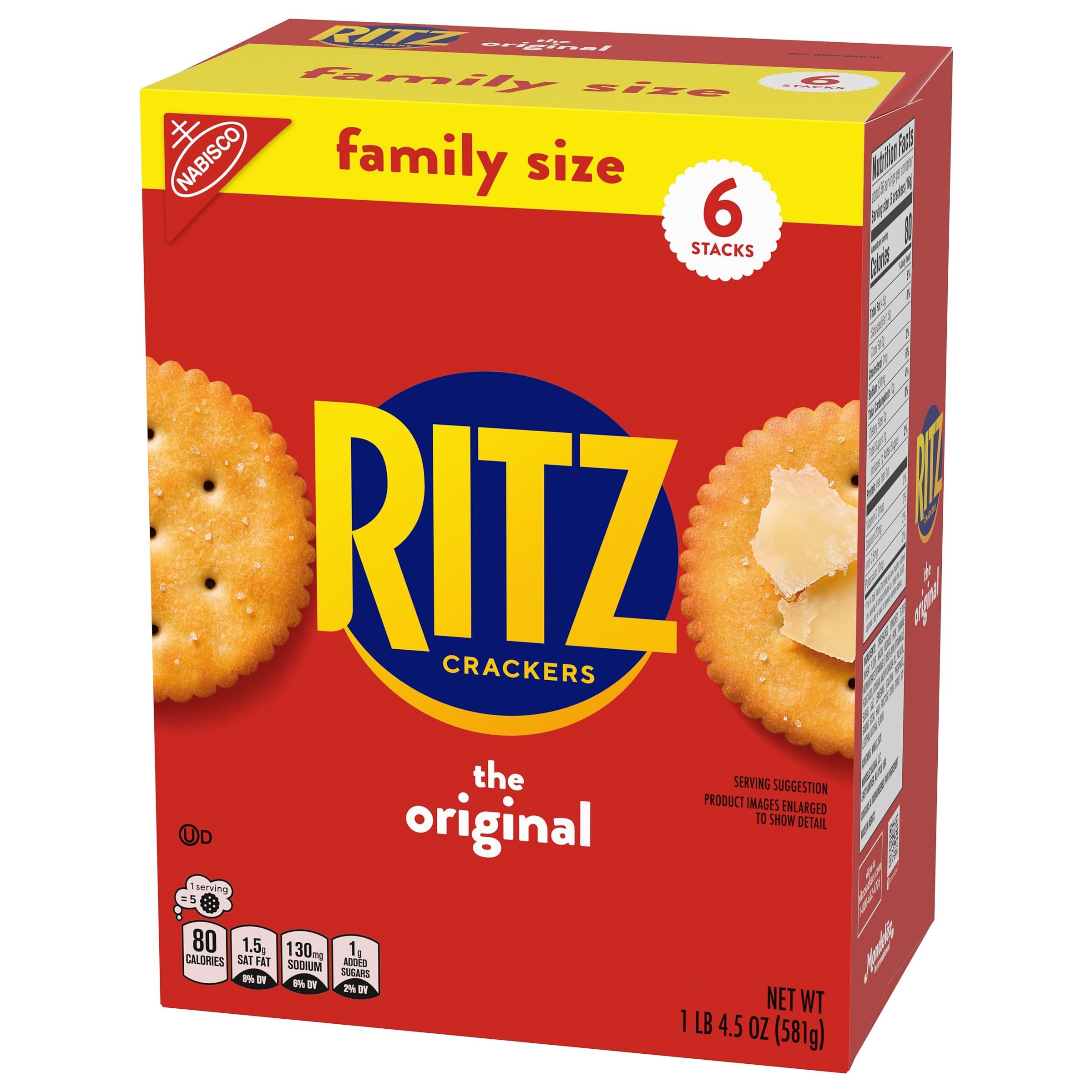 RITZ Original Crackers - Family Size 20.5 oz Box | Delicious Snacks for Kids & Adults | Perfect for Lunchboxes, Parties & On-the-Go Snacking