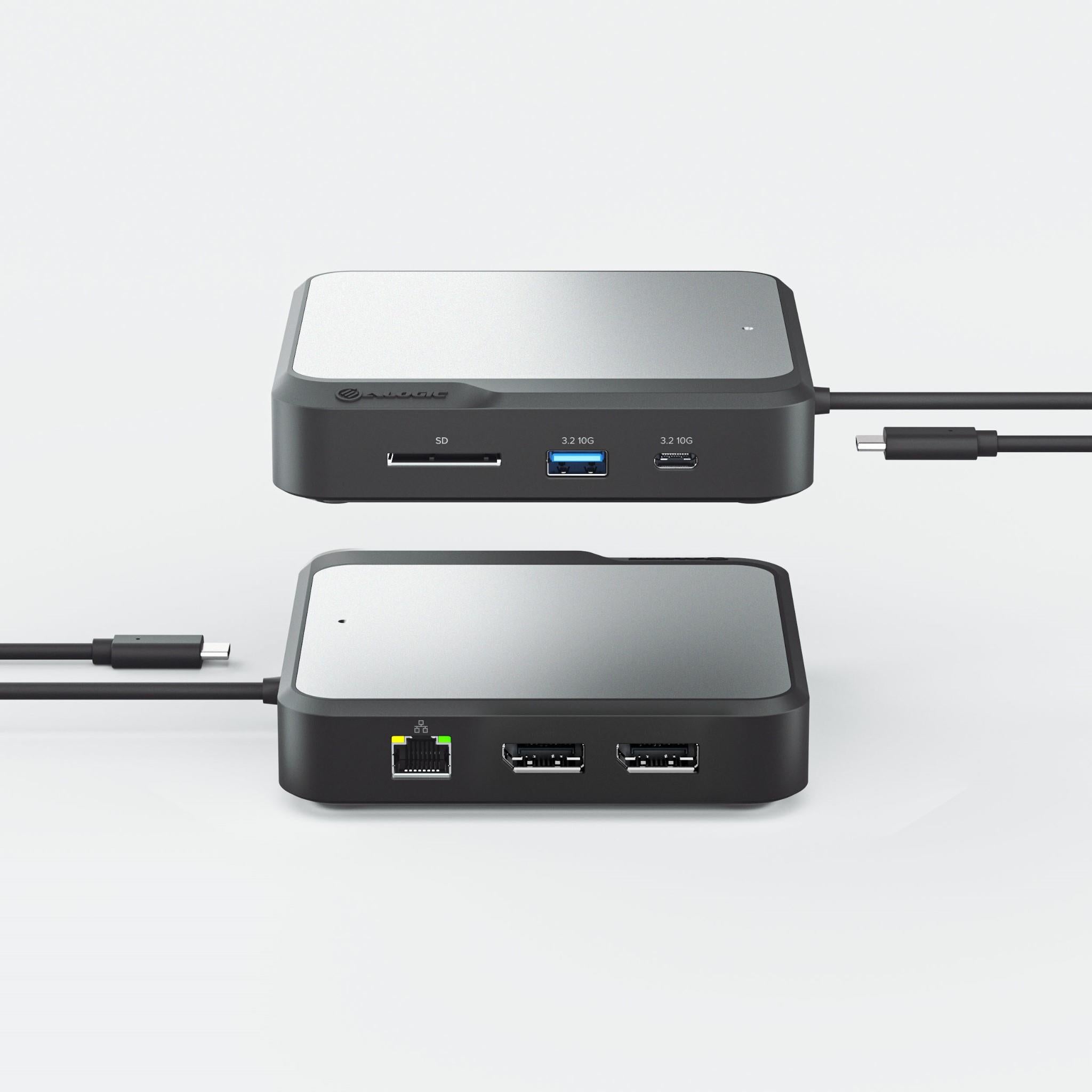 ALOGIC Dual DisplayPort 4K Universal Docking Station for Laptop - Compact USB-C Hub with Dual Monitor Support for MacBook, Windows PC - Perfect for Home Office & Gaming Setup
