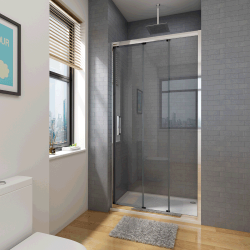 3 Panel Sliding Shower Screen Enclosure Door - Waterproof Bathroom Glass Door for Walk-in Showers - Perfect for Modern Home & Spa Bathroom Renovation