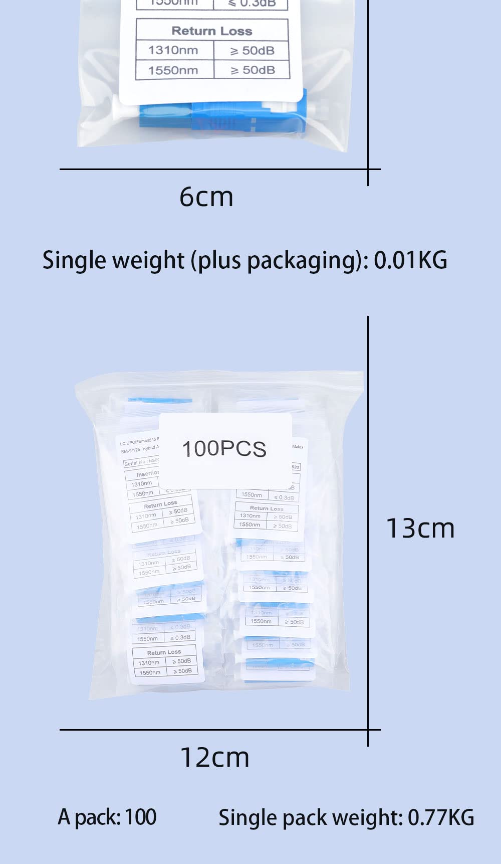 SC Female to LC Fiber Coupler Adapter for Fiber Tester & VFL