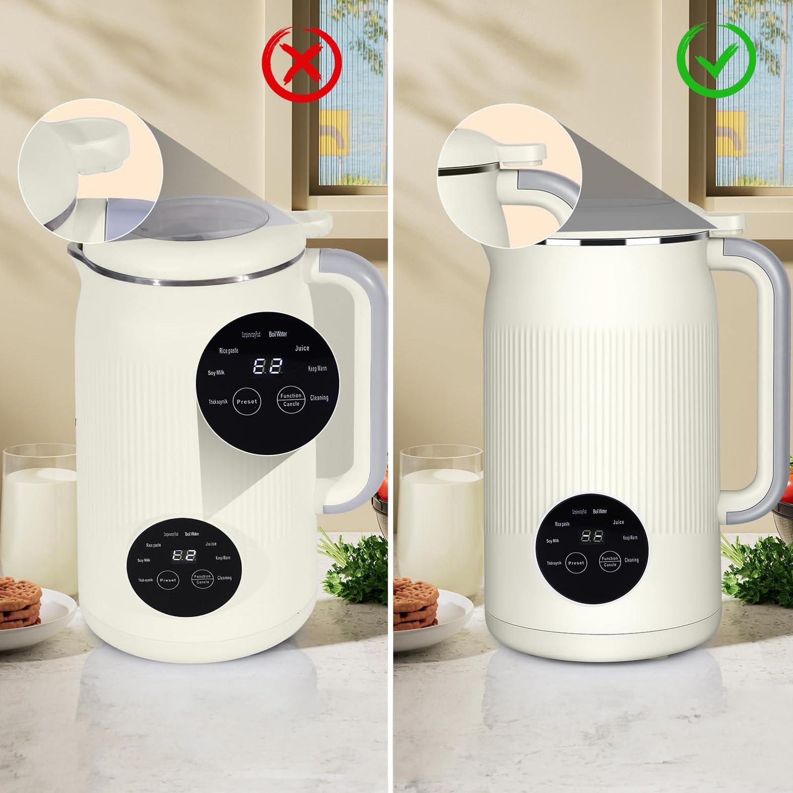 35oz Automatic Nut Milk Maker with 10 Blades - Multi-Function Soy & Oat Milk Machine (Cyan) | Perfect for Vegan, Dairy-Free, Keto Diets & Healthy Homemade Plant-Based Milk
