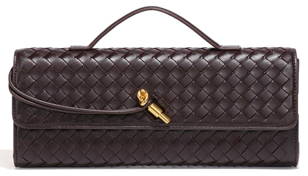 Stylish Women's Woven Evening Clutch Purse - PU Leather Crossbody Shoulder Bag with Wallet for Party, Date Night & Special Occasions
