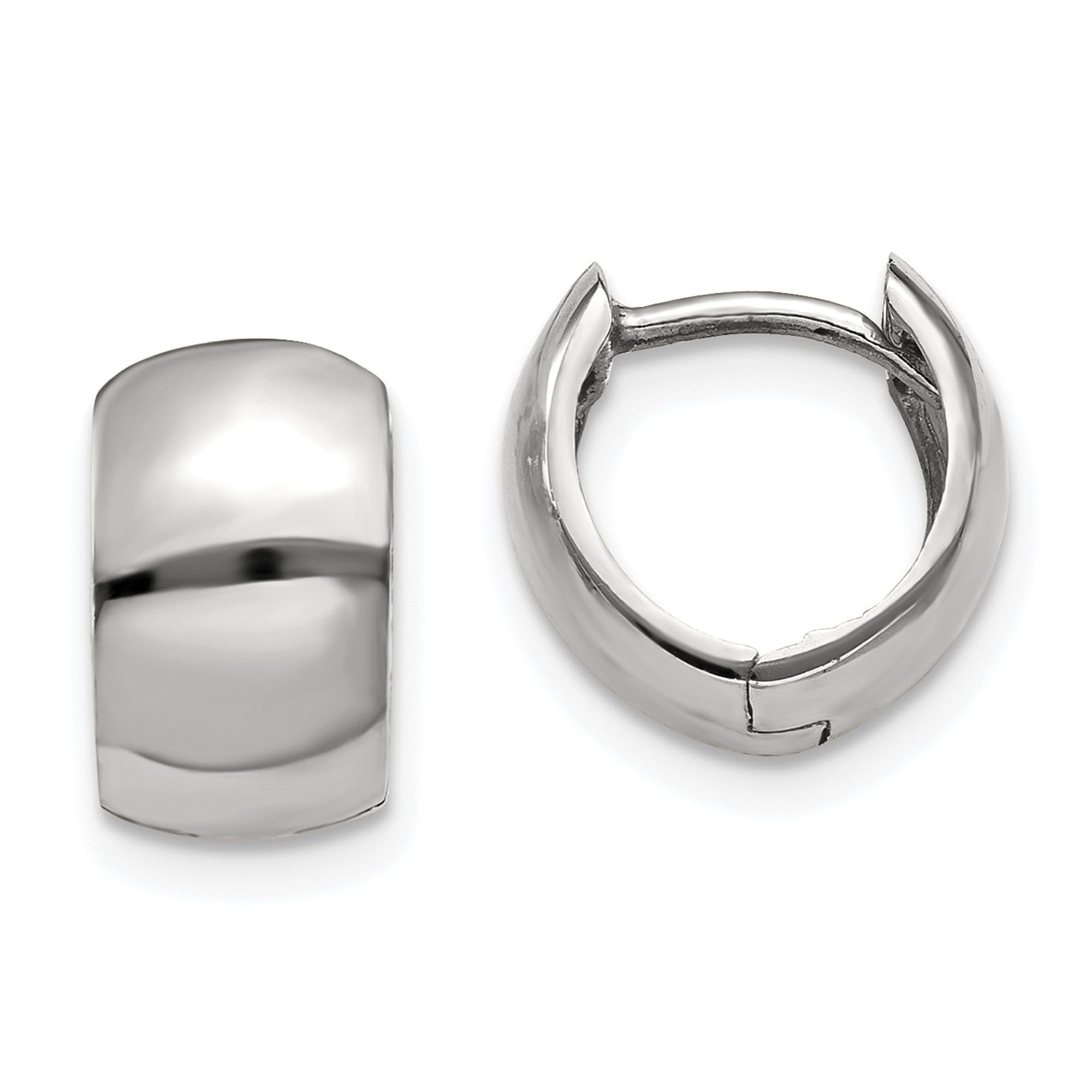 14K Solid White Gold Small Mini Hoop Huggie Earrings - Round Hinged Hoops for Women, Perfect for Everyday Wear, Gifts & Special Occasions