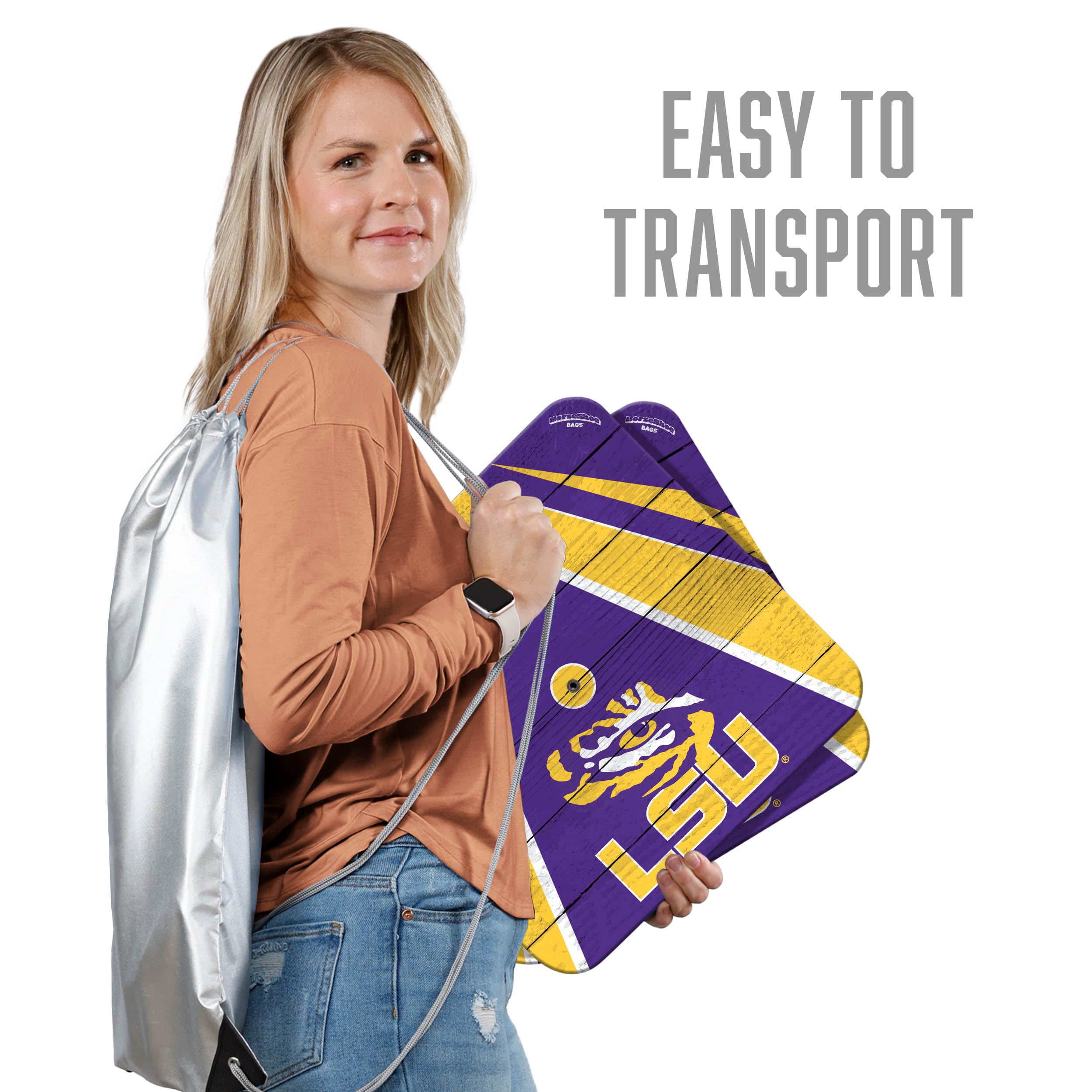 YouTheFan NCAA LSU Tigers Horseshoe Bags - Durable Team Spirit Tote for LSU Fans - Perfect for Game Day, Tailgating & School Events