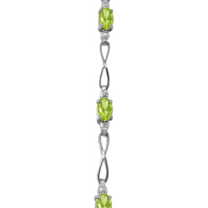 1.16 Carat 14K Solid White Gold Prudence Peridot Diamond Bracelet for Women - Elegant Birthstone Jewelry Gift for Anniversary, Birthday & Special Occasions