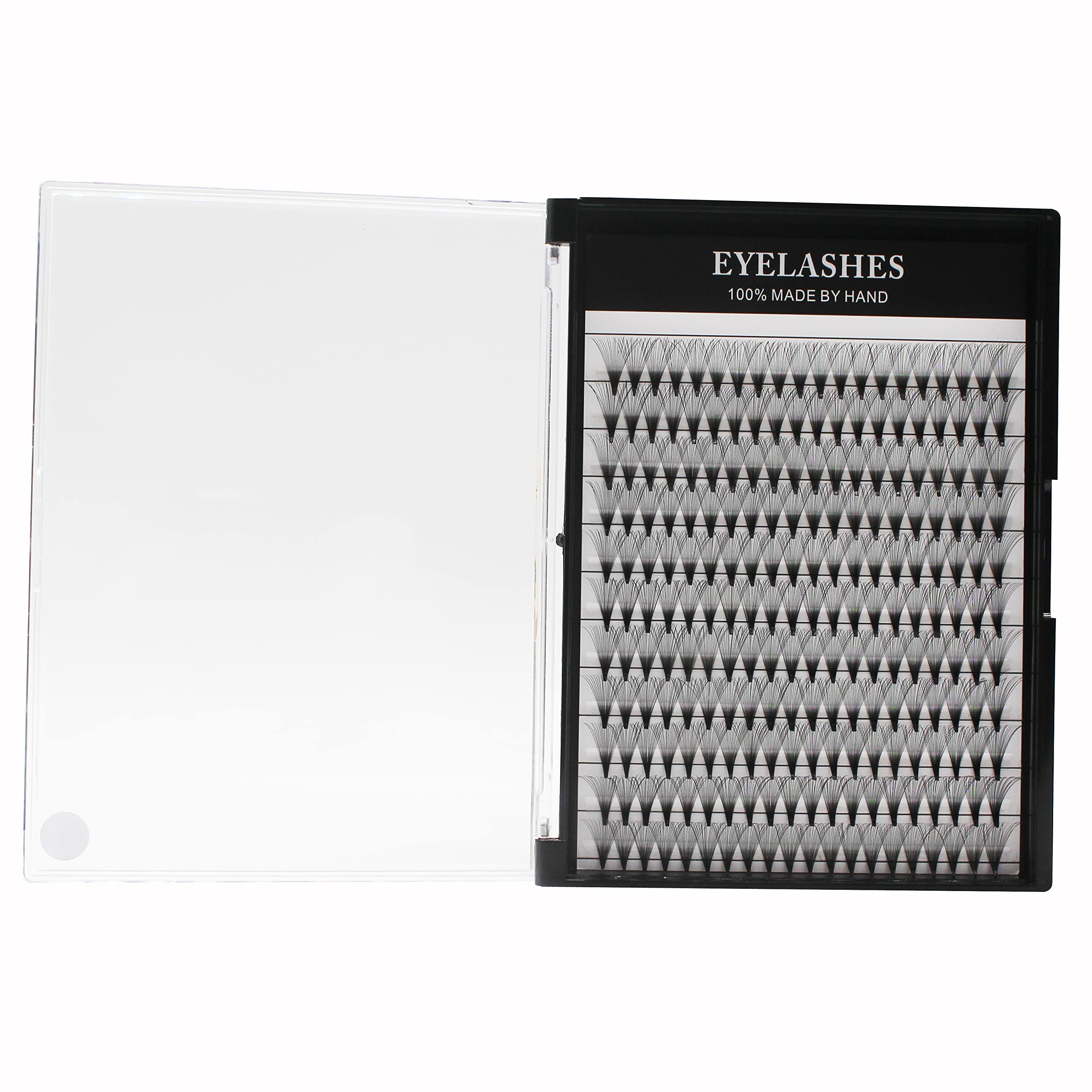 Bodermincer Large Tray 20D Russian Volume Eyelash Extensions - Premade Fans with Long Stems (12mm) for Professional Lash Artists | Salon Supplies & DIY Beauty