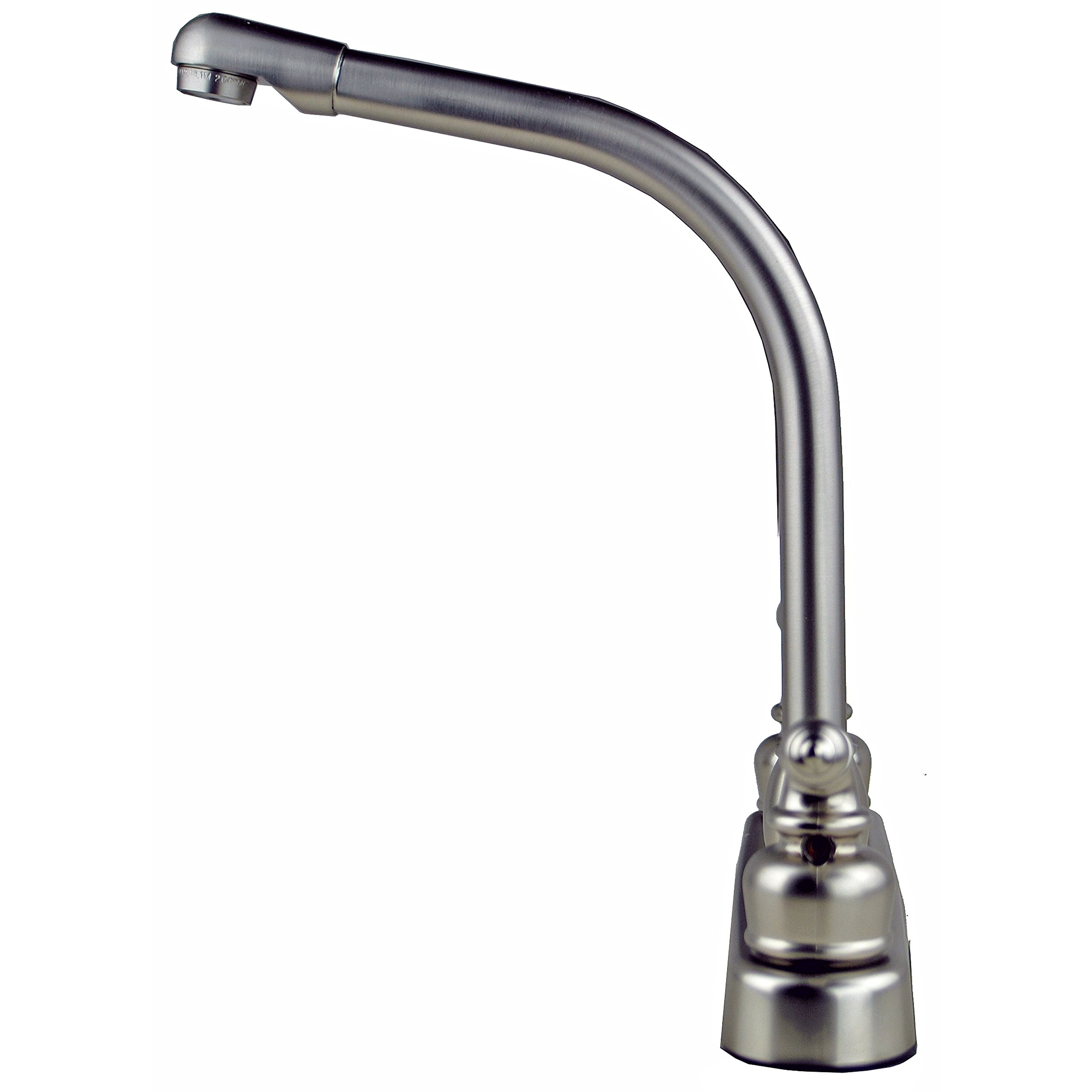 Laguna Brass 1200SS RV Motorhome Kitchen Faucet - Brushed Nickel Finish, High Rise Swivel Spout, Two Handle Non-Metallic Design for Campers & Tiny Homes | Perfect for RV Living, Off-Grid Kitchens & Small Space Solutions