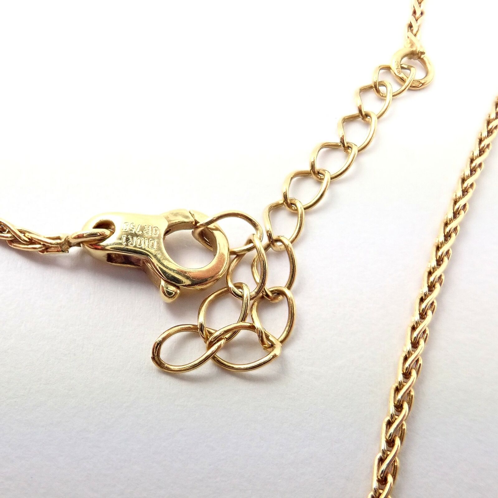 Authentic Christian Dior 18k Yellow Gold Lapis Diamond Egg Pendant Necklace - Luxury Jewelry Gift for Women, Perfect for Weddings & Special Occasions