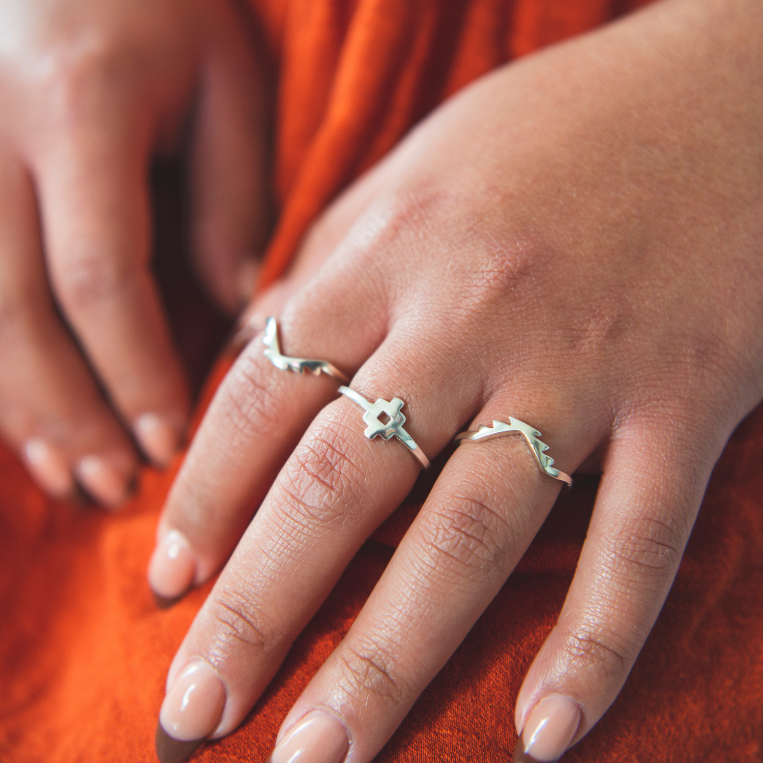 SkyWeaver Silver Stackable Rings for Women - Dainty Adjustable Minimalist Rings Set - Perfect for Layering, Gift Giving & Everyday Wear