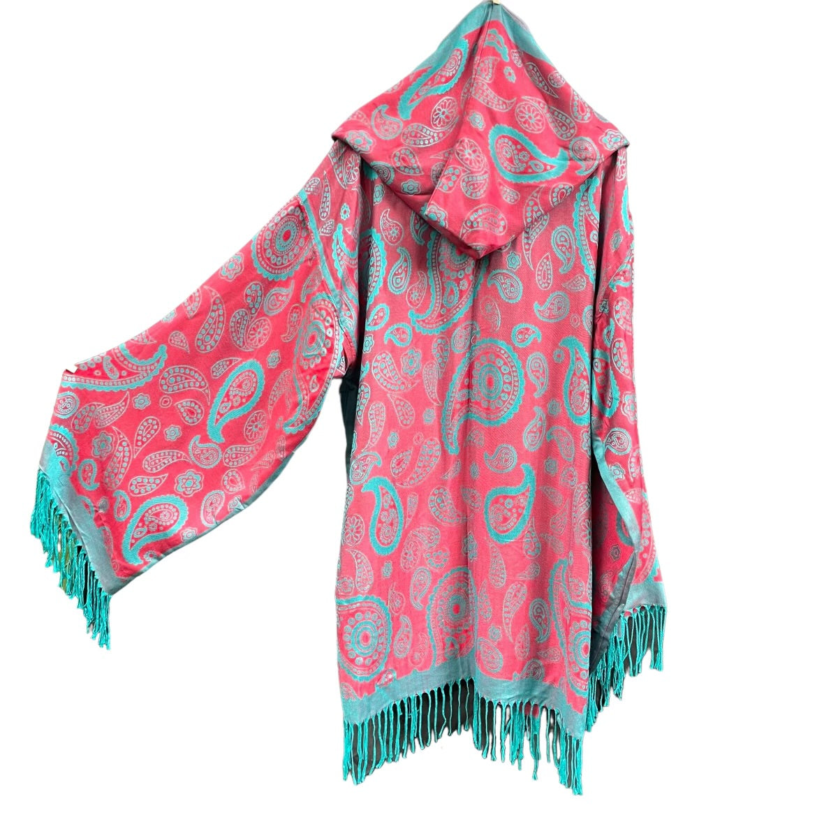 PASH ROBE - Soft & Luxurious Bright Teal Paisley Print Kimono Robe for Women | Spa, Beach Cover Up, Loungewear & Bridal Gift